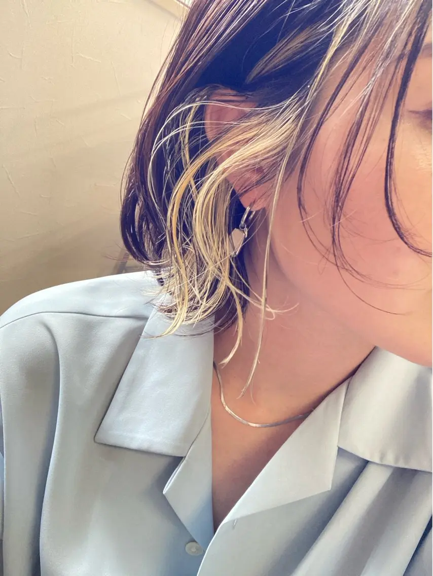 カラー 黒髪 ハイライトカラー ヘアと眉Otsuka Hikari💆‍♀のヘアスタイル