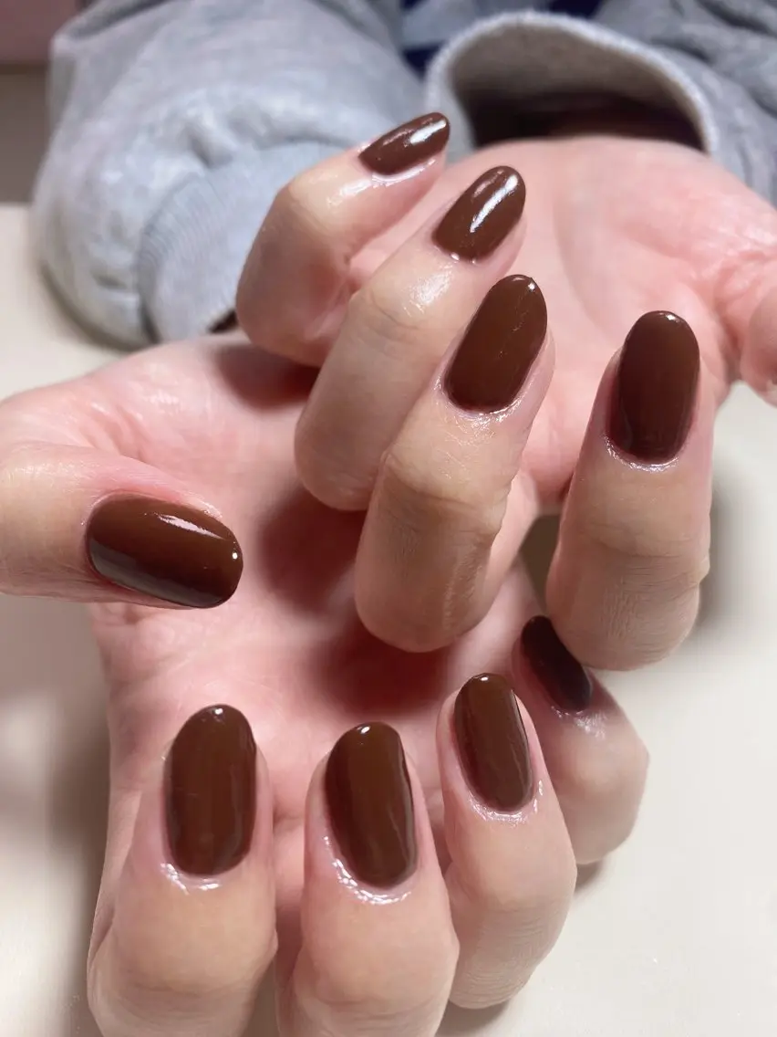 ネイル ブラウン ハンドネイル Nail Salon K 🧸美爪育成のネイルデザイン