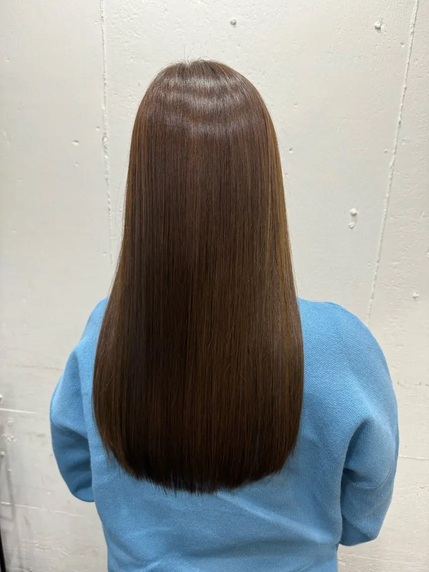 ロング 髪質改善 カット ヘアカラー トリートメント 難波 茜のヘアスタイル