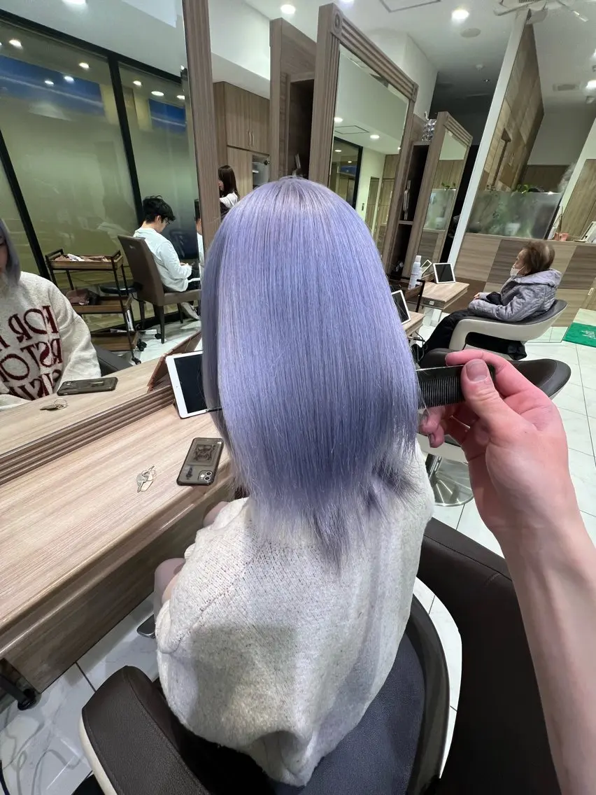 ミディアム カラー ヘアカラー トリートメント デザイン/ハイトーン 🐺ryuyaのヘアスタイル