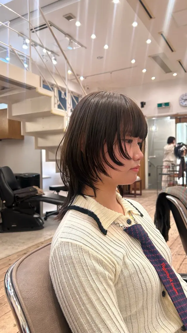 ミディアム ミディアムレイヤー 顔まわりレイヤー レイヤーカット ウルフカット ウルフレイヤー 🌿ボブ パーマ高橋啓太🌿のヘアスタイル