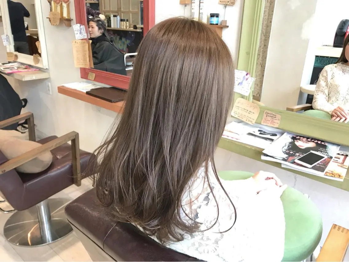 セミロング カラー ベージュカラー メンズ指名多数!! 田島史也のヘアスタイル