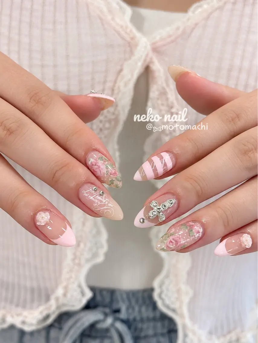 ネイル フレンチネイル ハンドネイル neko nail三宮元町店のネイルデザイン