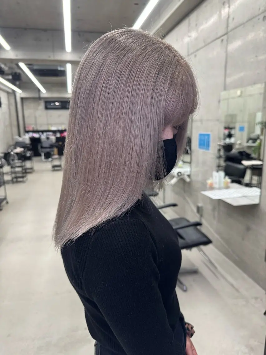 カラー ヘアカラー トリートメント Asami/名古屋/ ハイトーン/デザインのヘアスタイル