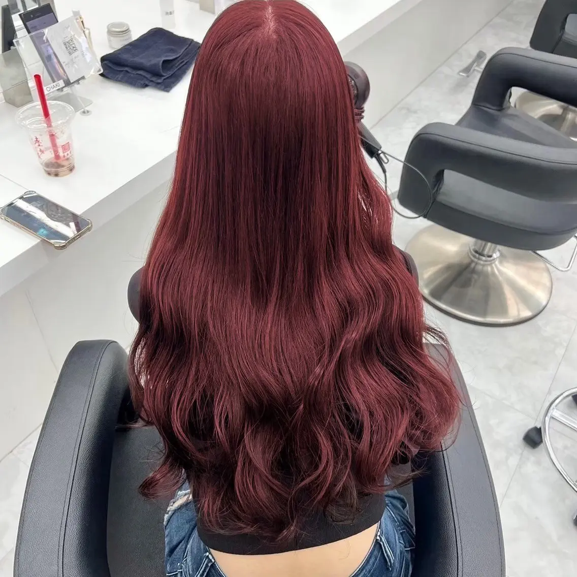 カラー ヘアカラー ヘッドスパ ヘアセット 🍒ブリーチなし🍒 暖色🍒YUUNAのヘアスタイル