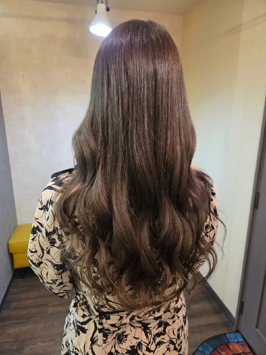 ロング ヘアアレンジ カラー グレージュ ロング ヘアカラー トリートメント 田井中 悠紀のヘアスタイル