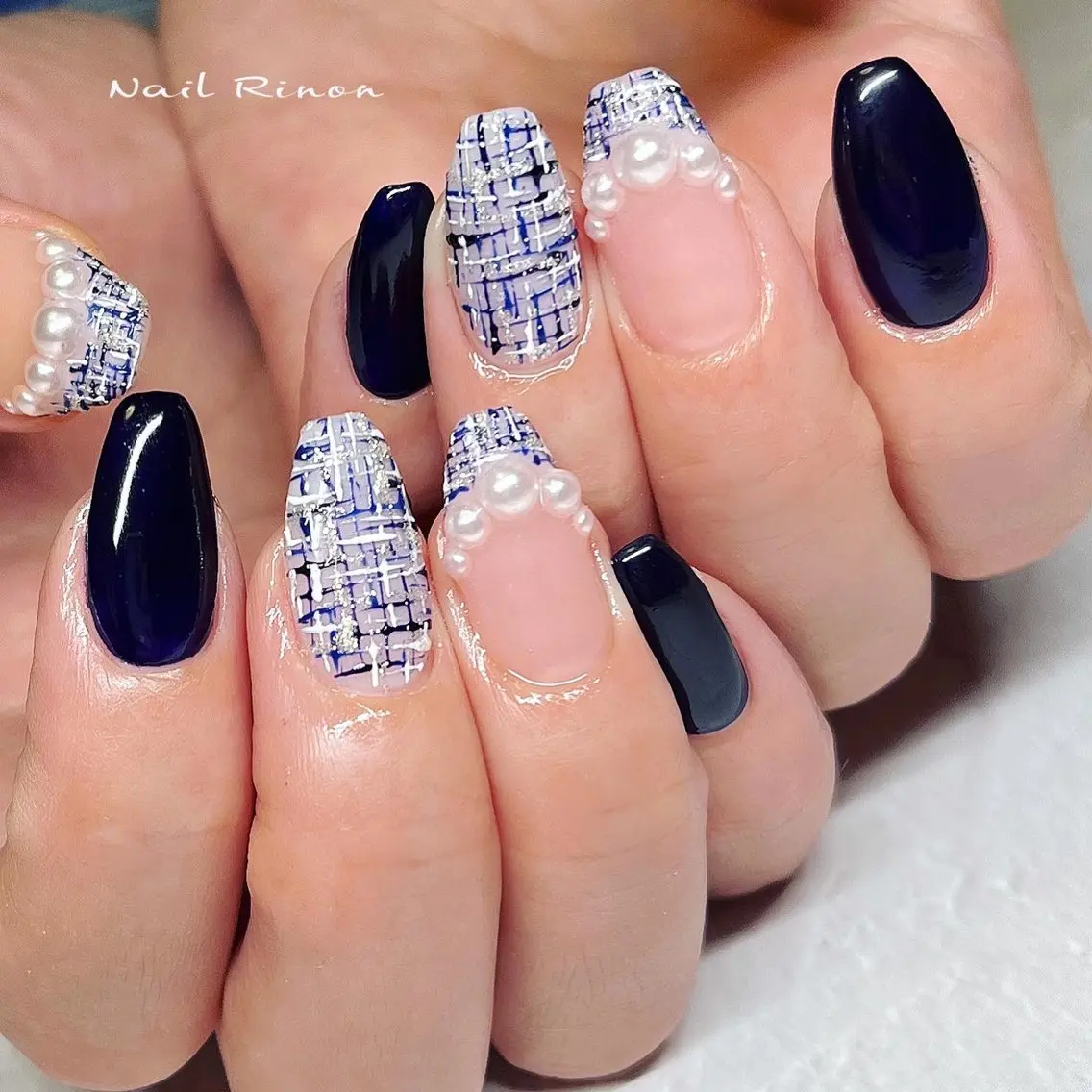 ネイル ツイードネイル ハンドネイル Nail Rinonのネイルデザイン