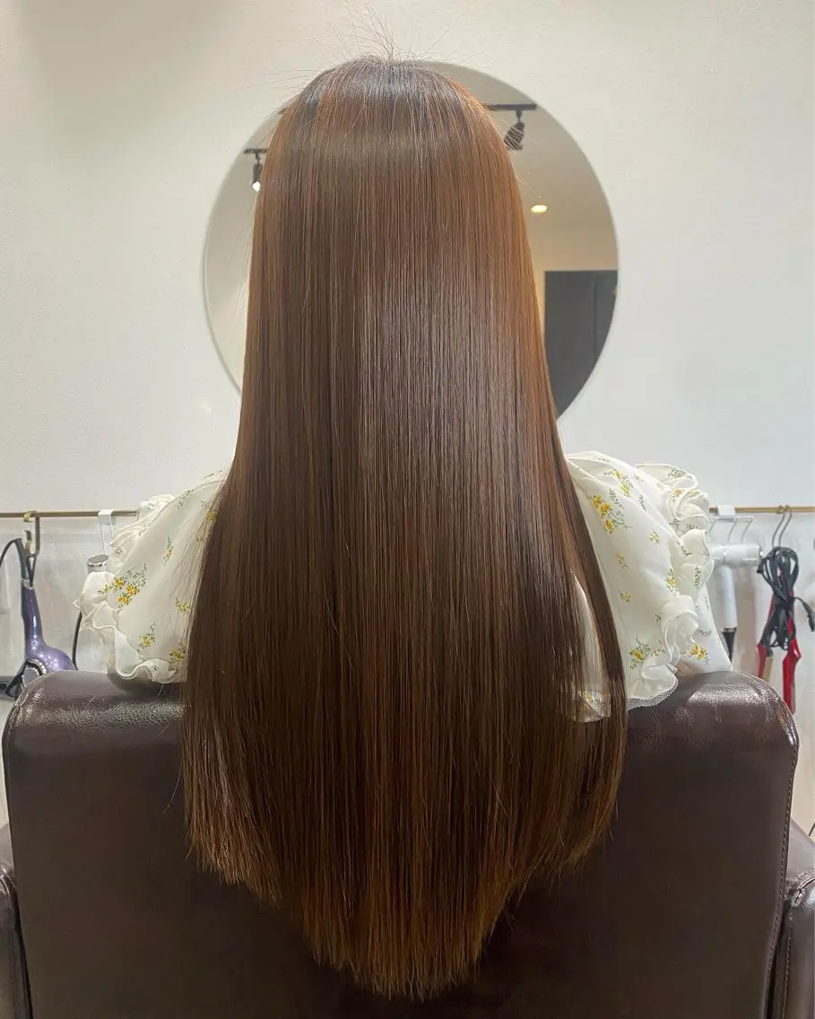 ロング 縮毛矯正 Ouchi Ayumiのヘアスタイル