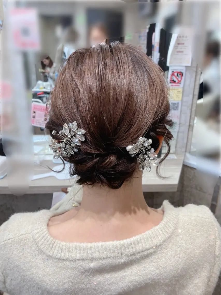 ショート 結婚式ヘアセット 土日祝・早朝OKのヘアスタイル