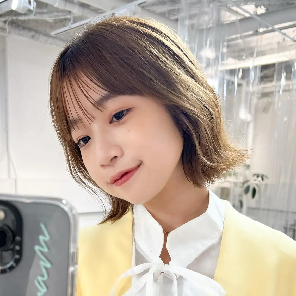 ショート カラー パーマ 切りっぱなしボブ ボブ 外ハネヘア レイヤーカットのプロ 大人ヘア宮森貴志のヘアスタイル