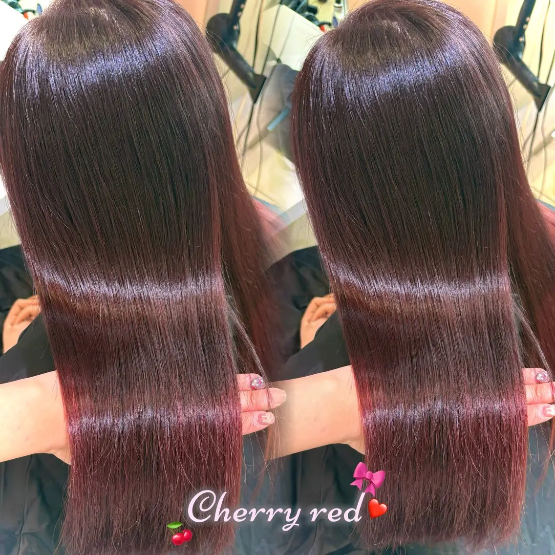 ロング カラー レッドカラー カット ヘアカラー トリートメント 新宿/艶カラー 🎀韓国ヘアKANAのヘアスタイル