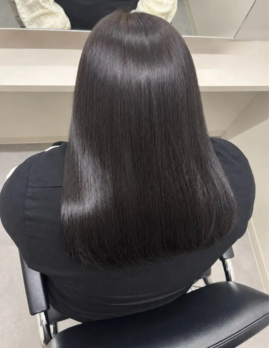 ロング カラー ブラウンカラー 透明感カラー newi京都 田中洸希のヘアスタイル