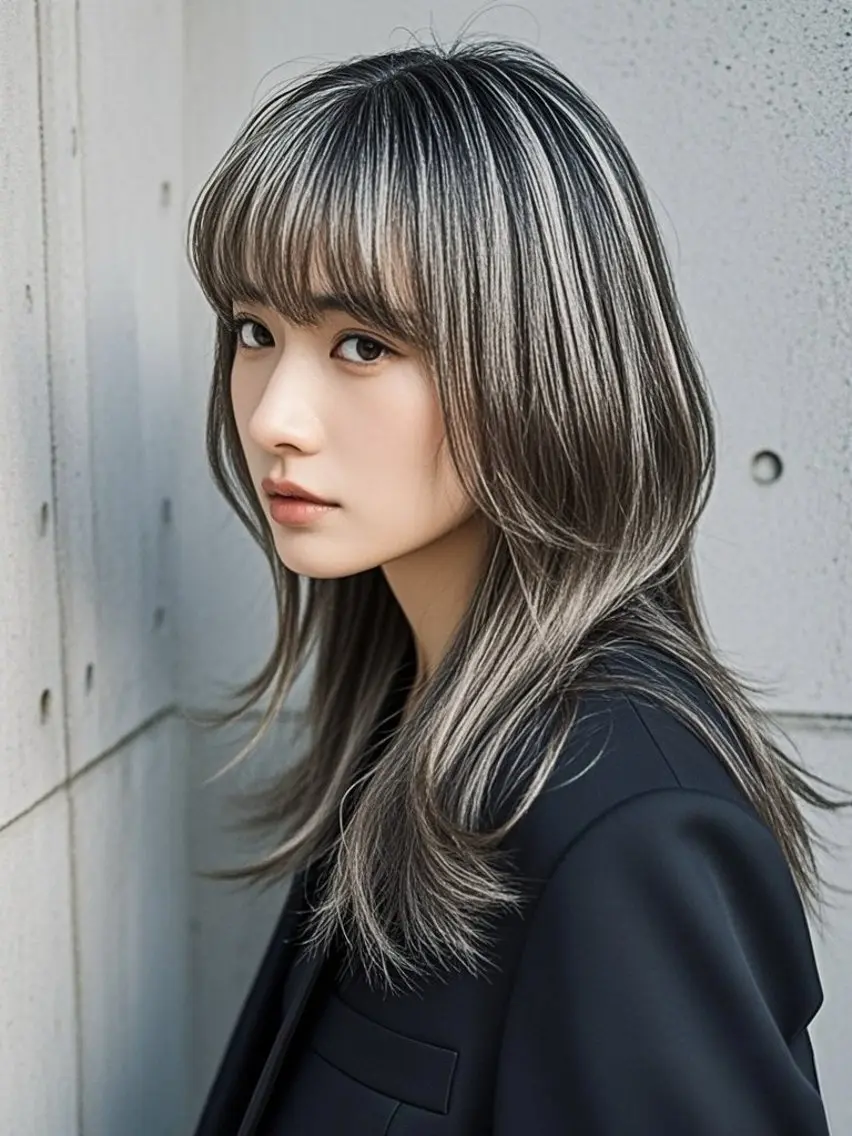 ロング ショートボブ アッシュ ボブ くびれヘア ハッシュカット カット ヘアカラー トリートメント ウルフカット 811 大阪梅田 ウルフのヘアスタイル