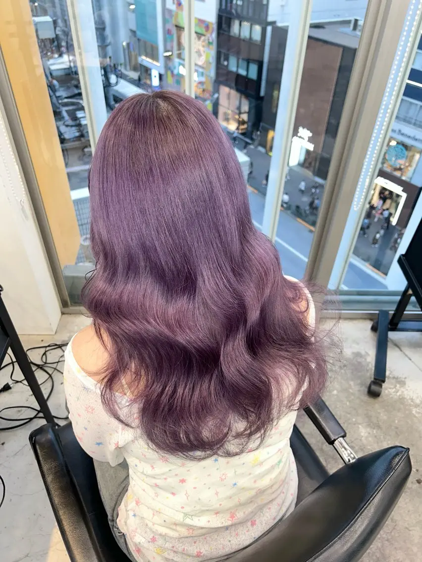 ロング カラー ヘアアレンジ パープルカラー ヘアカラー 🎀ブリーチ×艶髪 🎀 ♡さや♡のヘアスタイル