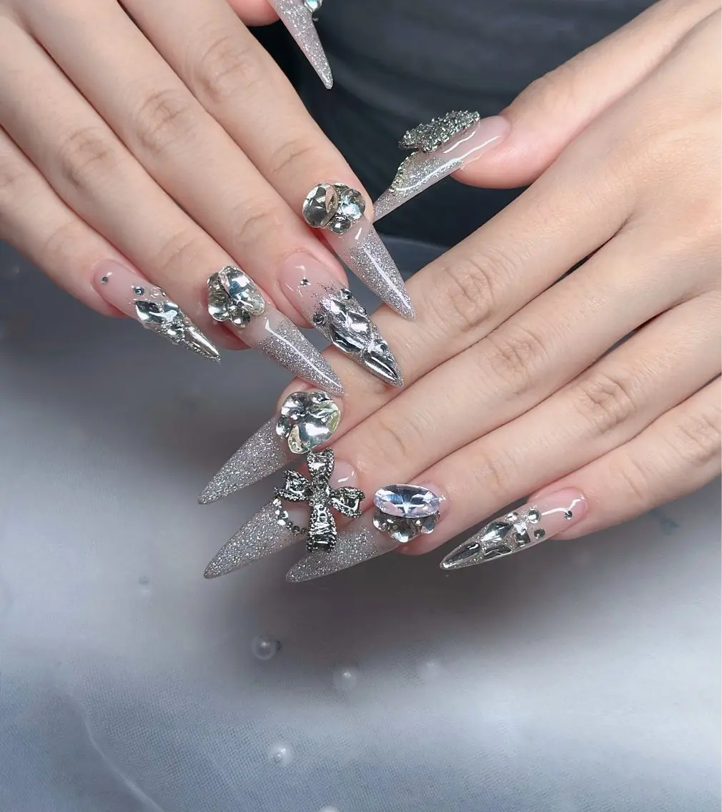ネイル ハート キラキラネイル リボン ハンドネイル キノコ H.babynailのネイルデザイン