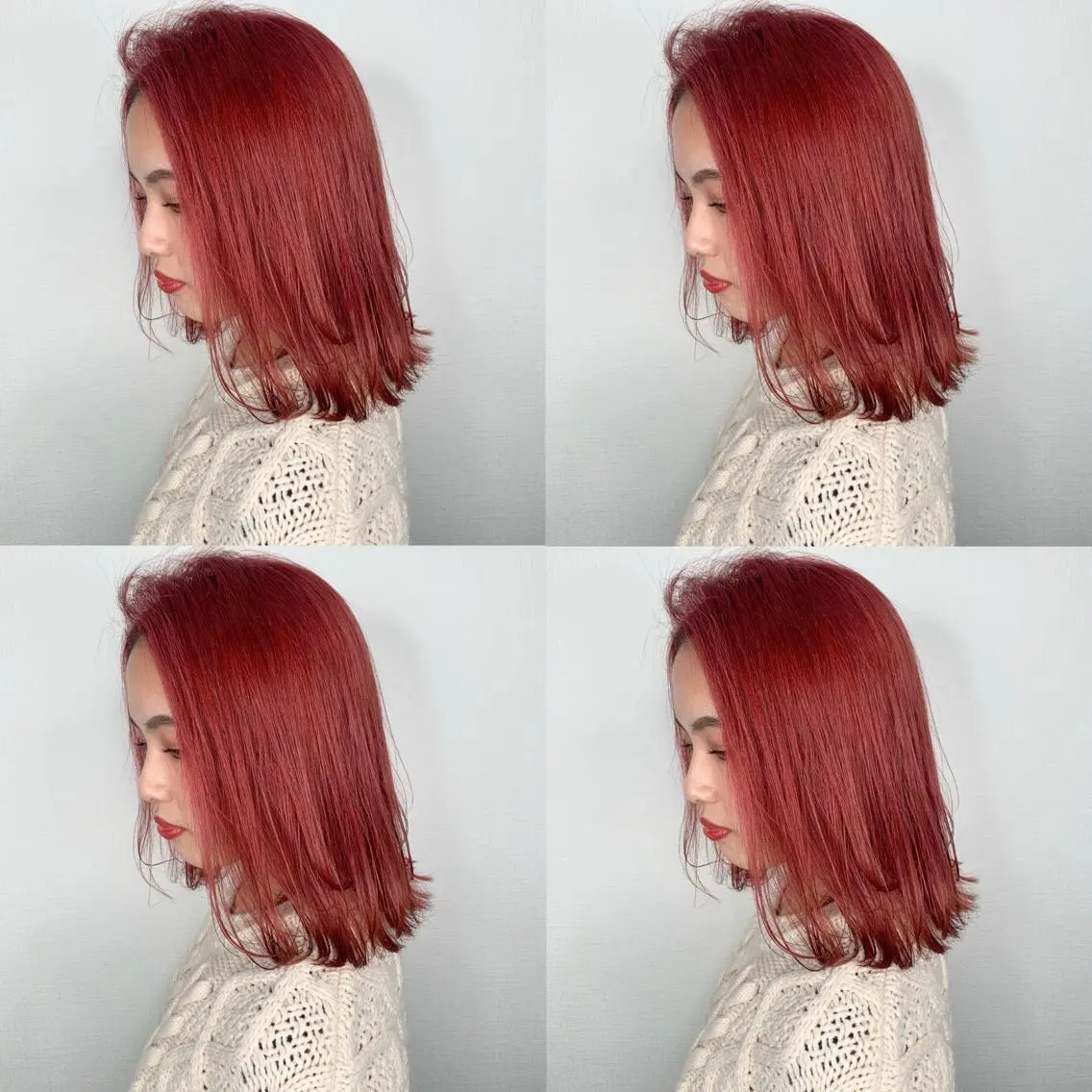 セミロング カラー ブリーチ ピンクカラー ヘアカラー 袴田 伊代のヘアスタイル