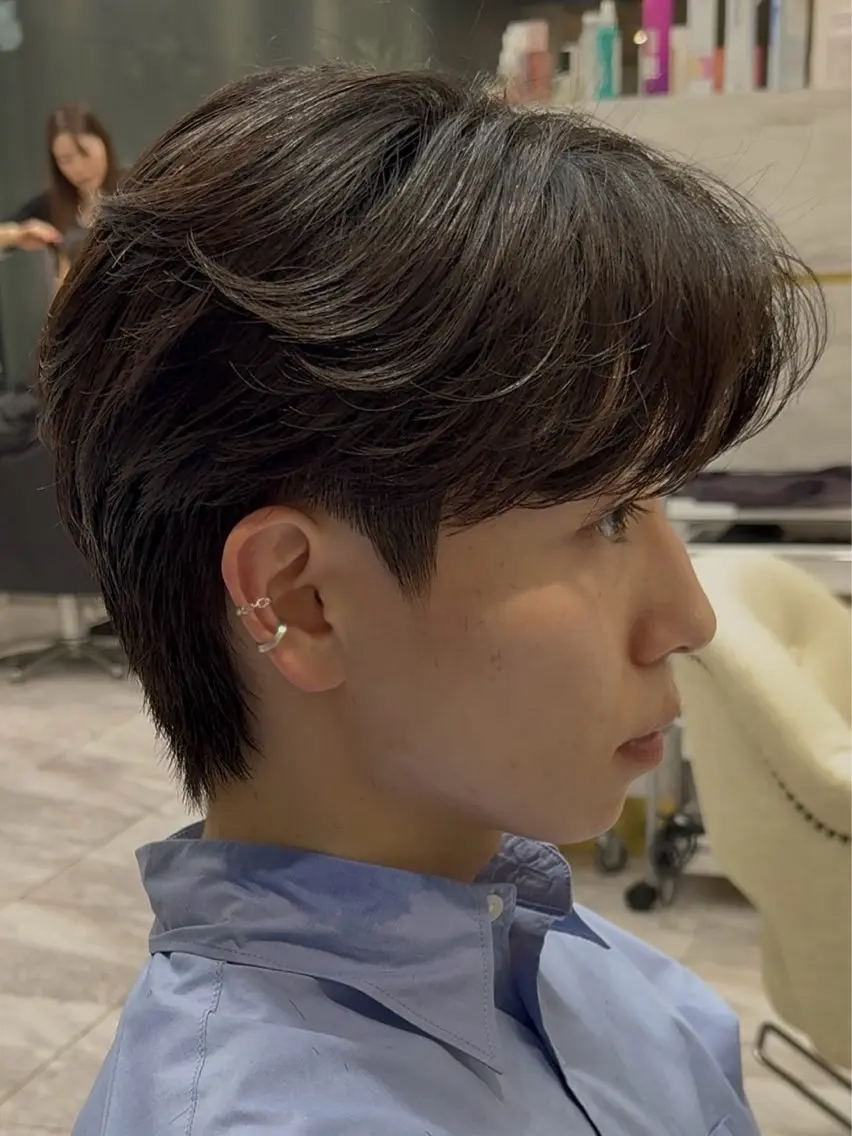 ショート パーマ メンズ カット パーマ 岩城 滉成のヘアスタイル