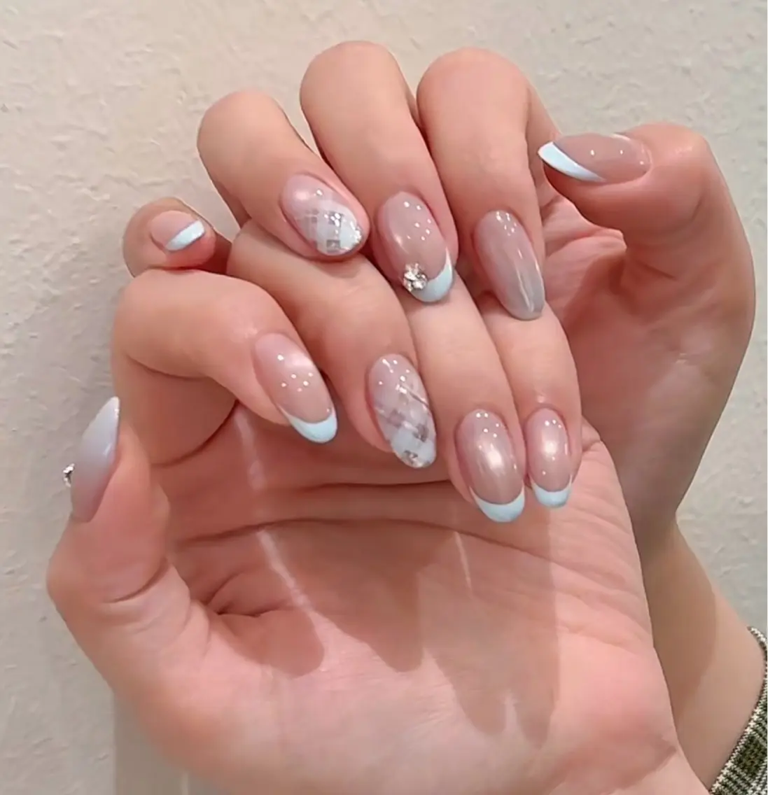 ネイル フットネイル フレンチネイル グラデーション ハート 氷ネイル・うるうるネイル ハンドネイル Lynn_ Nailのネイルデザイン