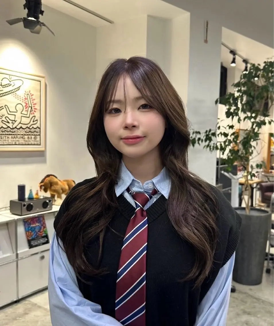 ロング カラー 透明感カラー 髪質改善 トリートメント ヘアカラー ここね/透明感 カラー/ナチュラルのヘアスタイル