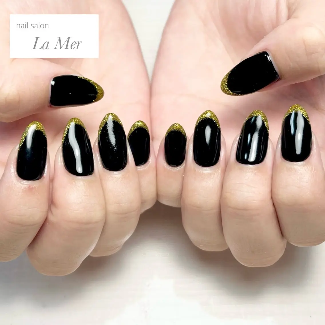 ネイル フレンチネイル ゴールド ラメ(グリッター) 夏ネイル nailsalon La Merのネイルデザイン