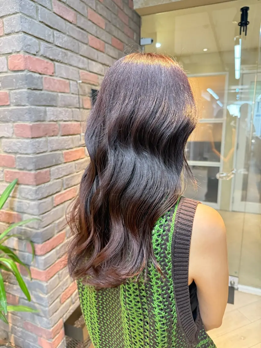 ロング カラー ブラウンカラー ピンクカラー ピンクブラウン カット ヘアカラー 吉川 慶斗のヘアスタイル