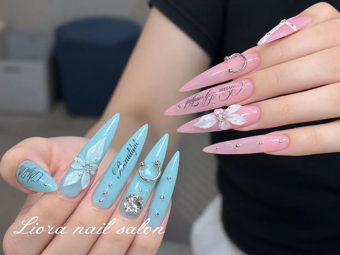 ネイル チークネイル フットネイル フレンチネイル ジェルネイル ガーリー ハンドネイル Liora nailのネイルデザイン