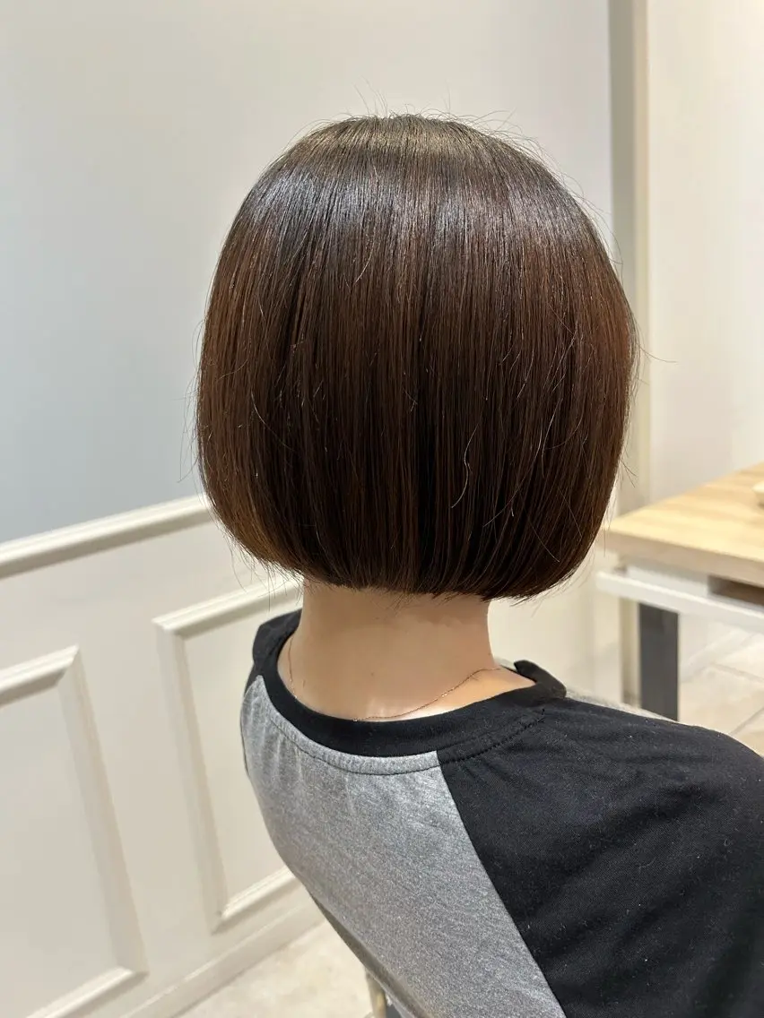 ショート ワンレンボブ ボブ メンズカット/パーマ 深浦　庄晴のヘアスタイル