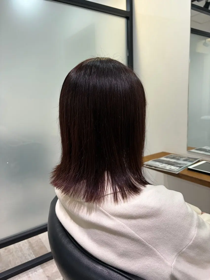 ミディアム カット ヘアカラー トリートメント 悠良/平塚店 似合わせ/透明感のヘアスタイル
