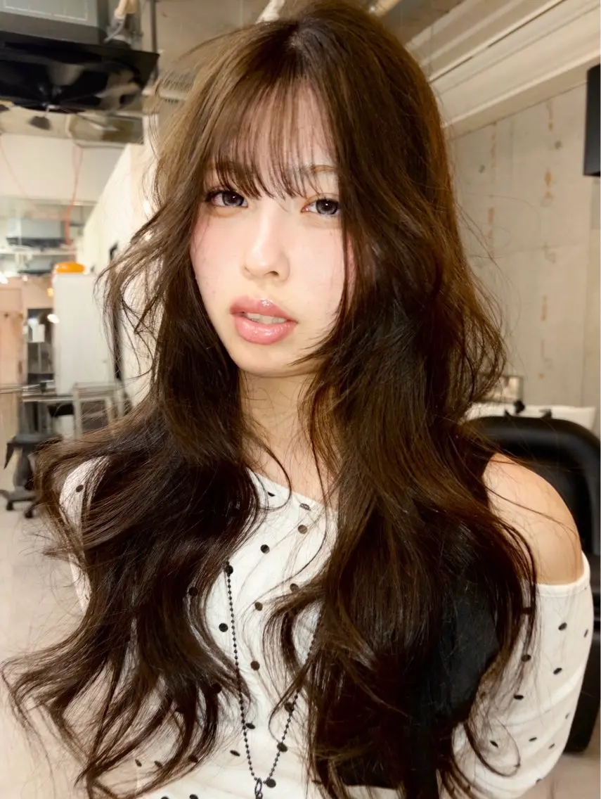 ロング ヘアカラー miu🪅縮毛矯正 モデル募集のヘアスタイル