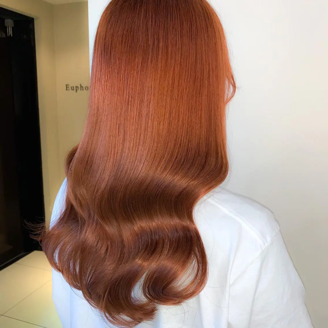 ロング カラー ヘアアレンジ ブラウンカラー オレンジ オレンジブラウン 新宿♥ハッシュカット 暖色カラー♥Unaのヘアスタイル