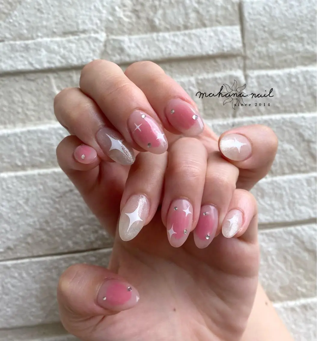ネイル 長さ出し 持ち込み mahana nailのネイルデザイン