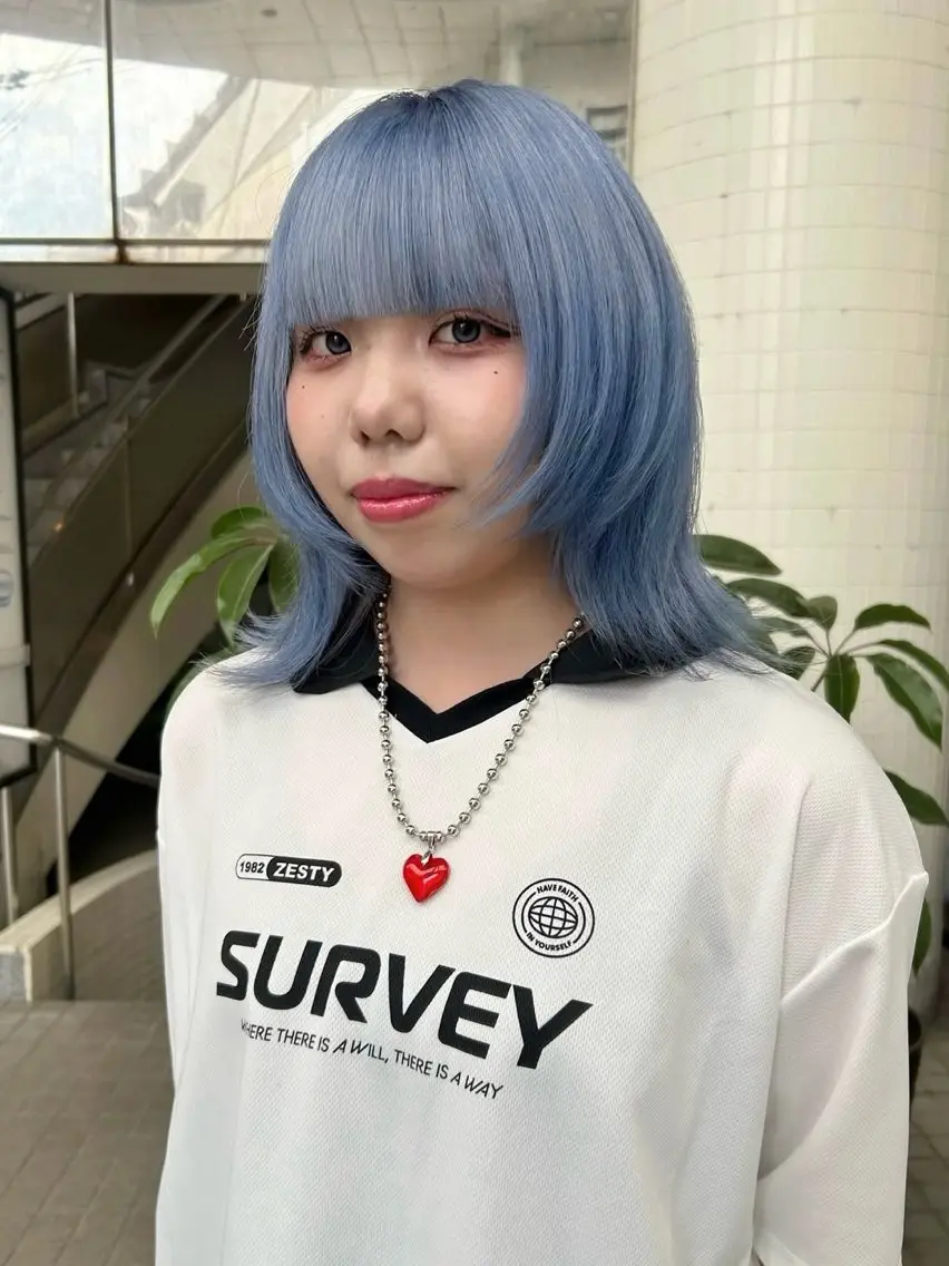 ミディアム ヘアカラー ブリーチ透明感カラー 🍀mizuki🍀のヘアスタイル