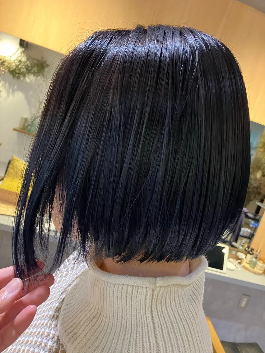 カラー ブルーカラー グラデーションカラー ネイビーカラー 阿部 貴子のヘアスタイル