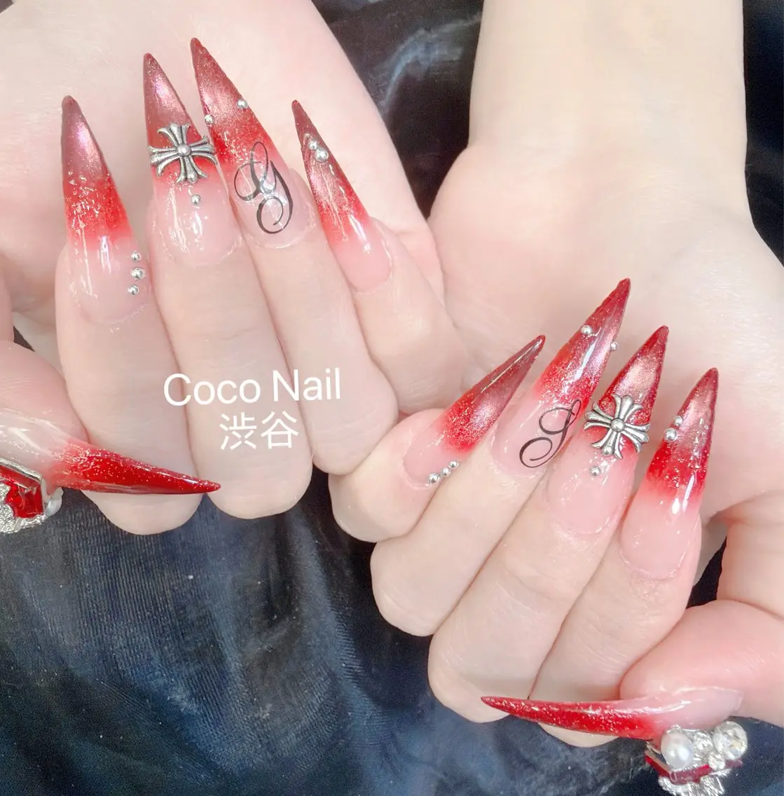ネイル 成人式 大理石ネイル(マーブル) リボン 夏ネイル ネイルチップ ハンドネイル CoCo Nail 長さ出し専門店のネイルデザイン