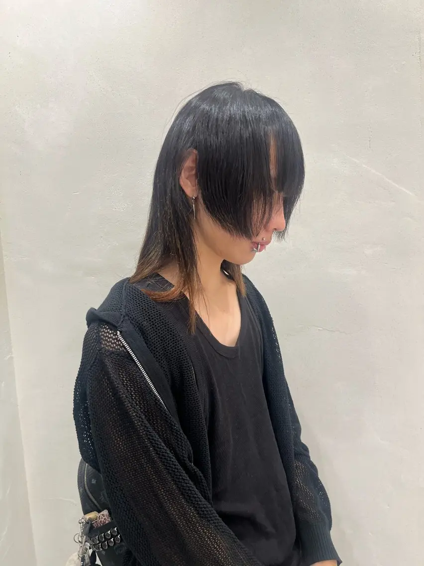 セミロング メンズ 顔周りカット カット 縮毛矯正 渡利 晃大のヘアスタイル