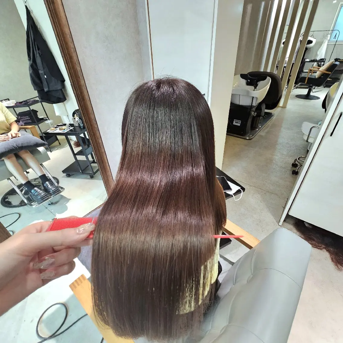 ロング 髪質改善 縮毛矯正 トリートメント 髪質改善/白髪ぼかし SHIONのヘアスタイル