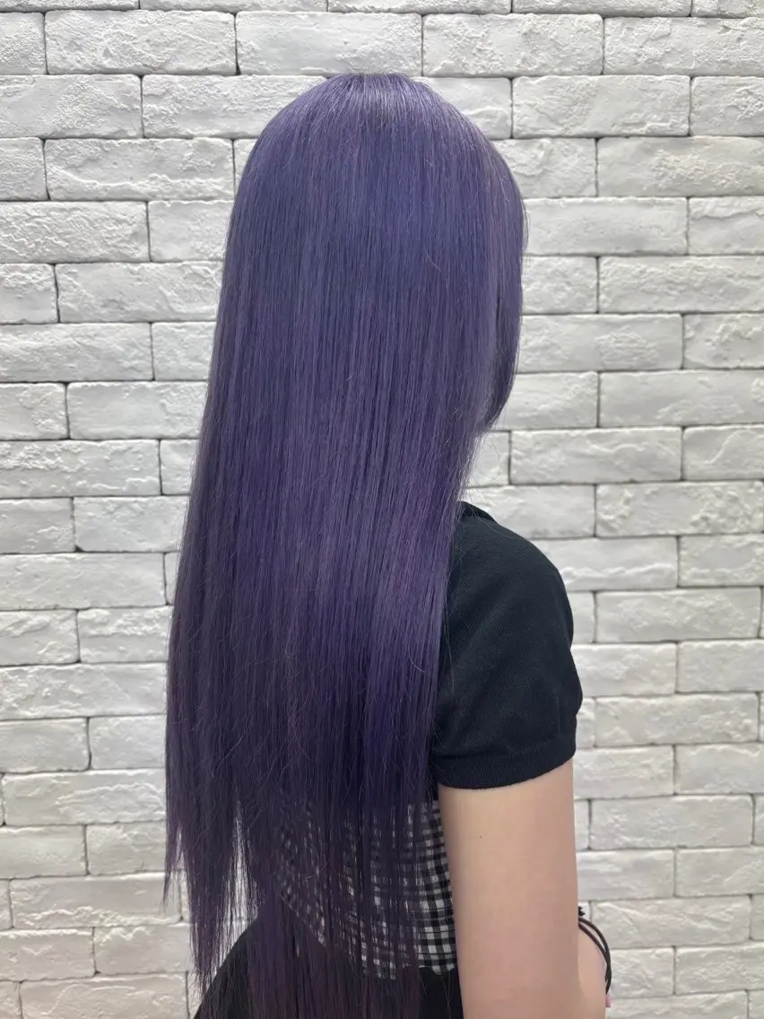 ロング カラー ブリーチ ブロンド ラベンダーカラー ホワイトブロンド ヘアカラー ブリーチ透明感カラー 🍀mizuki🍀のヘアスタイル