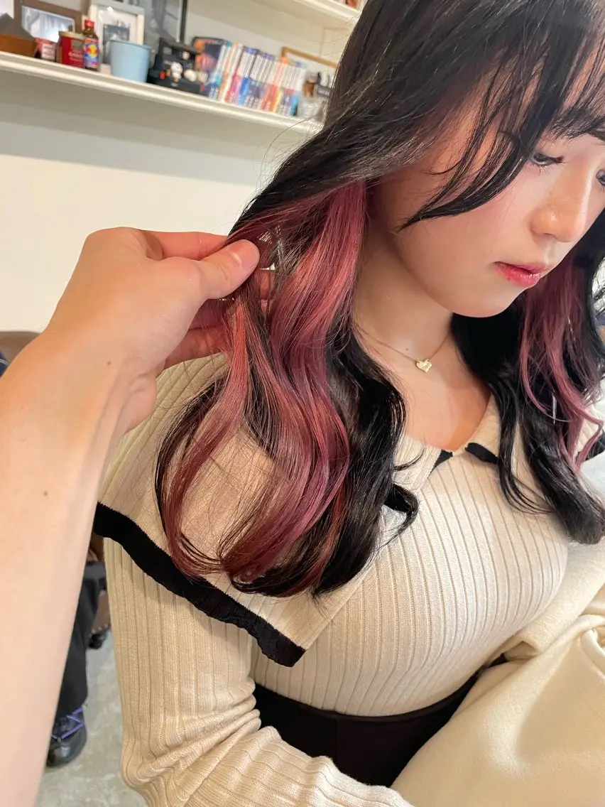 ミディアム カラー ヘアアレンジ ベージュカラー ピンクカラー ピンクベージュ ヘアカラー ヘッドスパ ヘアセット ☂️カトウ ケイゴ☂️のヘアスタイル