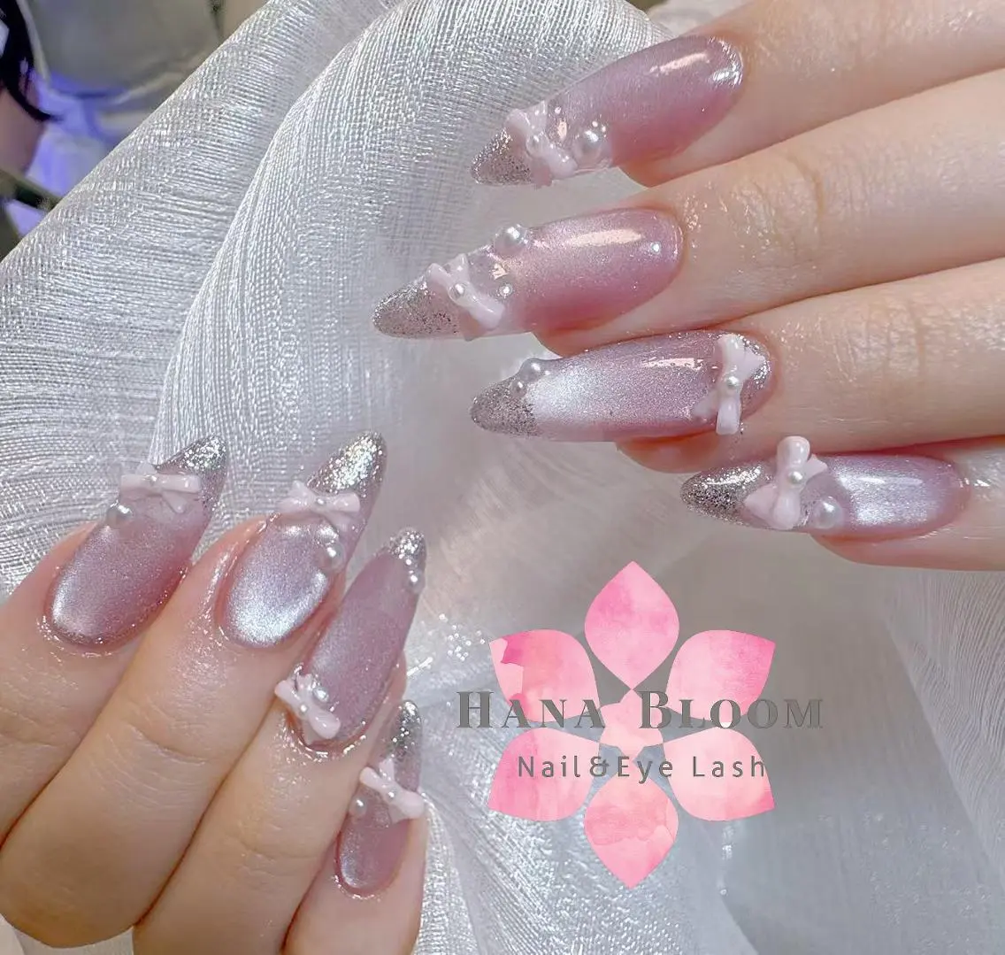 ネイル 長さ出し フットネイル 韓国ネイル マグネットネイル 持ち込み ハンドネイル ハンドケア Hana Bloom Nail Salonのネイルデザイン