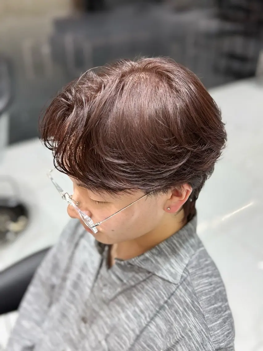 カラー メンズ ブラウンカラー ピンクカラー 渋谷ブリーチカラー/ デザインカラー/優希のヘアスタイル
