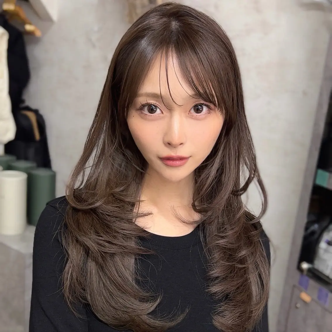 ロング カラー ベージュカラー ショコラベージュ レイヤーカット カット ヘアカラー トリートメント 縮毛矯正/レイヤー カットtomonaのヘアスタイル