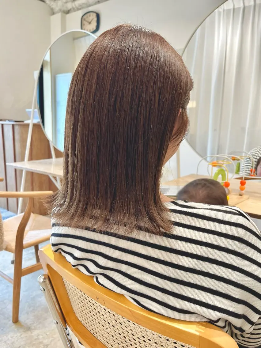 🌿ママ専用 / 平日午前中がお得🌿透明感カラー(全体)+内部補修トリートメント ¥6,600 春オススメ暖色カラーの写真