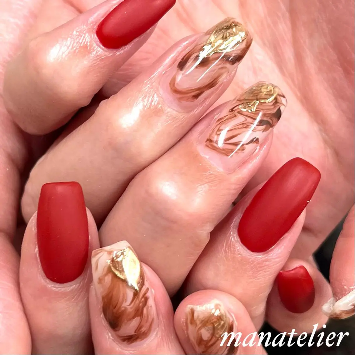 ネイル マットネイル ニュアンスネイル ハンドネイル manatelier マナトリエのネイルデザイン