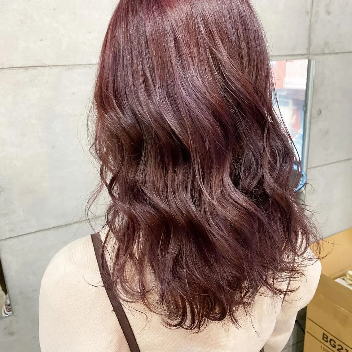 セミロング ピンクブラウン 艶カラー💎 髪質改善🎈アトワのヘアスタイル