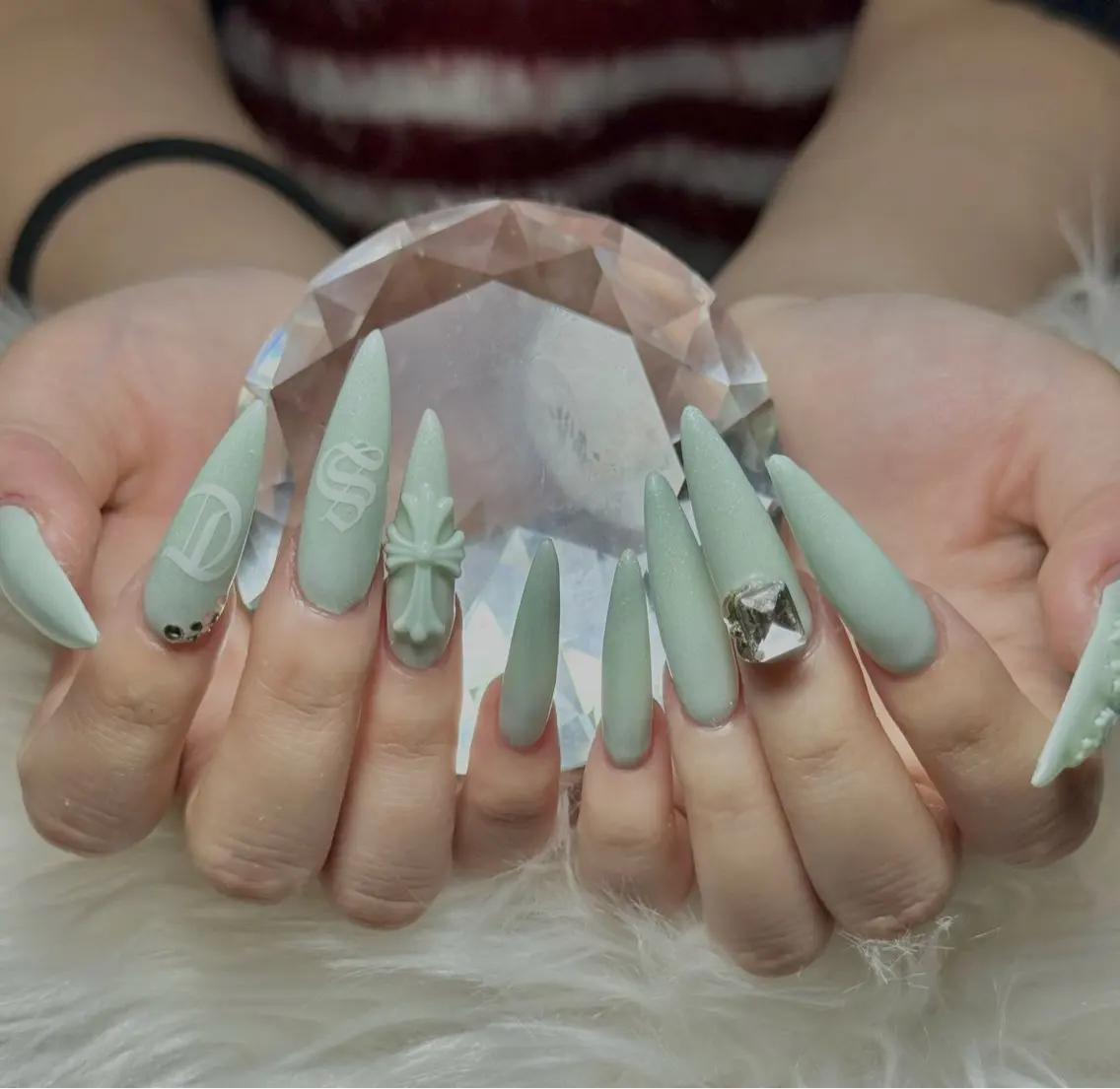 ネイル アートネイル オーロラネイル チークネイル 長さ出し フットネイル ハンドネイル 銀河_ Chan nailsのネイルデザイン