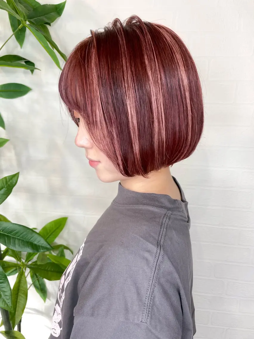ショート カラー ハイライトカラー ピンクカラー ハイライト Re:ta Hair 飯田淳平のヘアスタイル