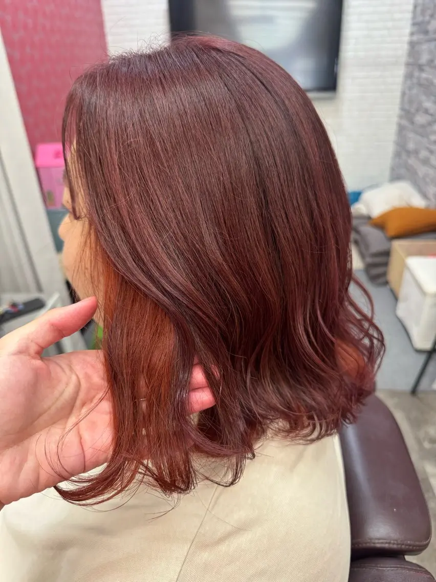 ミディアム カラー ヘアカラー r i n k aのヘアスタイル