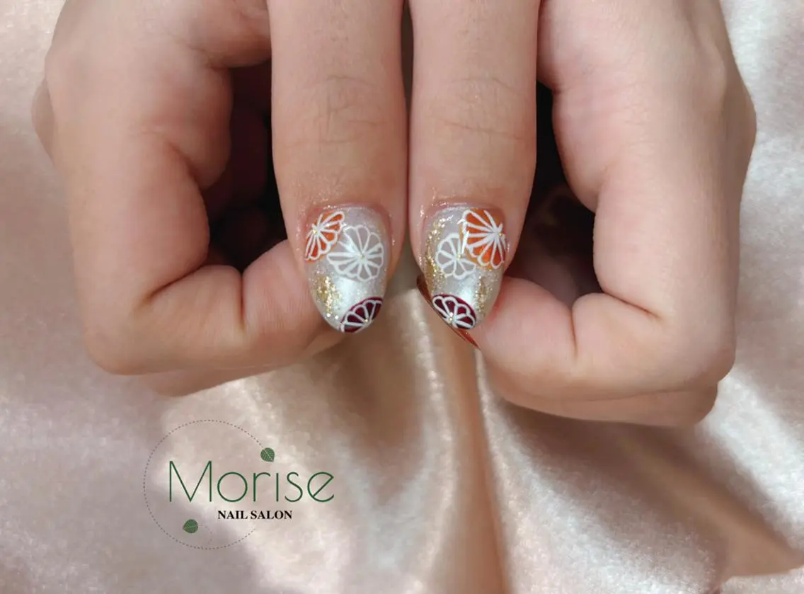 ネイル 長さ出し フレンチネイル ジェルネイル ガラスフレンチ 韓国ネイル MoriseNail Jr研修💜はるかのネイルデザイン