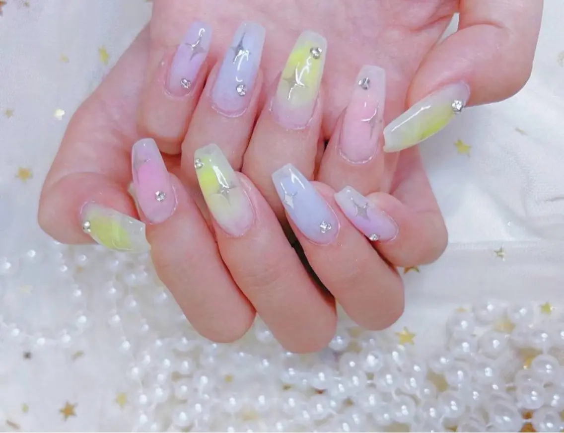 ネイル アートネイル フットネイル ジェルネイル ハート マグネットネイル babarla Nailのネイルデザイン