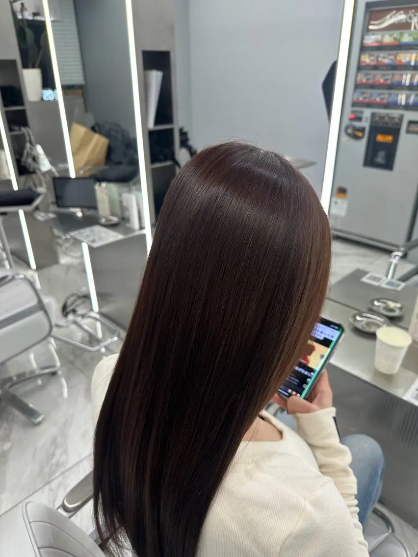 ロング トリートメント ハイトーン✖️ 縮毛矯正シュンペイのヘアスタイル